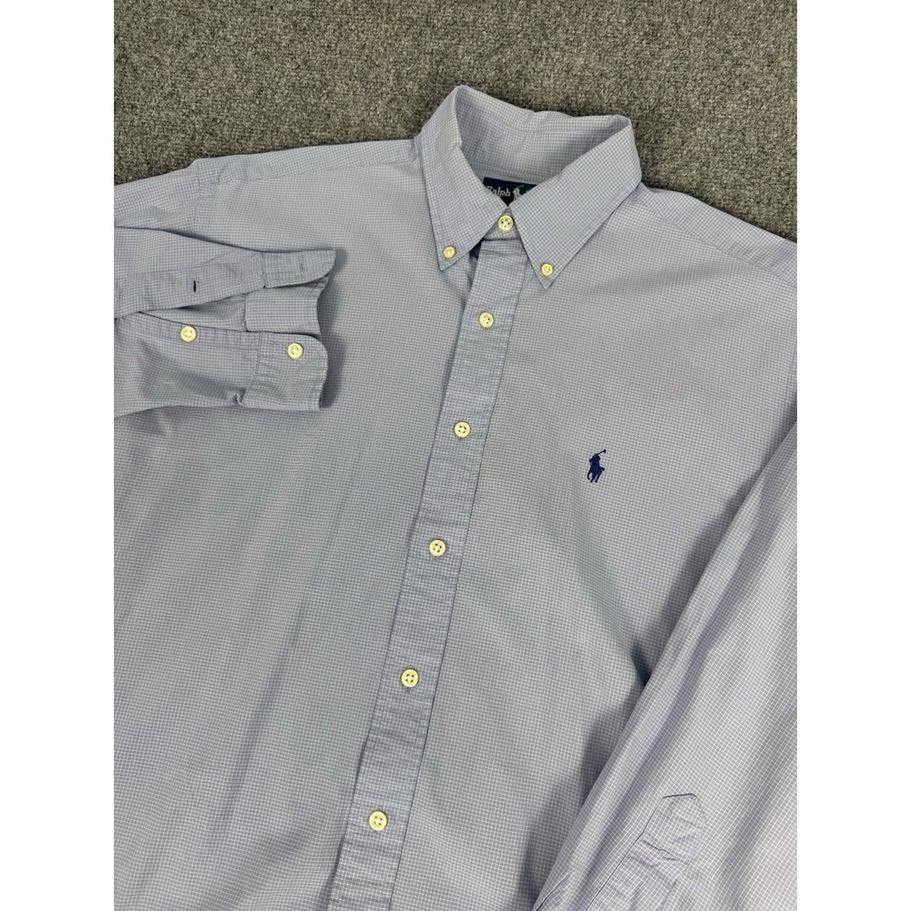 Ralph Lauren Shirt Mens M Blue Blake Striped Button Down Cotton